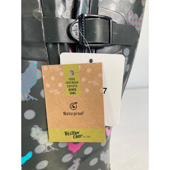 Western Chief Women's Polka Poultry Mid Calf Rain Boots NWT sz 9 - Picture 7 of 8